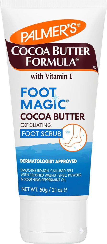 Palmer's Cocoa Butter Formula Foot Magic Exfoliating Foot Scrub with Vitamin E, Use With Foot Scrubber for Pedicure, For Dry, Cracked Feet, 2.1 Ounce